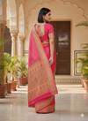 WATERMELON RED BANARASI SILK SAREE