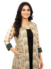 The Beige Pure Kantha Silk Long Jacket