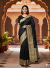 Black Banarasi Handloom Silk Saree