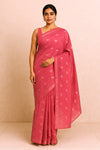 The Carrot Red Linen Saree