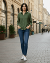 Green Texture Handloom Cotton Shirt