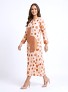 Pink Polka Dot Dress with Hand Work