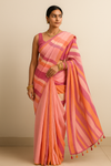 Stripes Pure Linen Saree