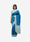 TEAL BLUE BANARASI SILK SAREE