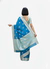 TEAL BLUE BANARASI SILK SAREE