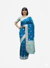 TEAL BLUE BANARASI SILK SAREE