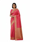 WATERMELON RED BANARASI SILK SAREE