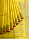 The Yellow Linen Saree
