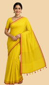 The Yellow Linen Saree