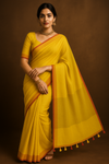 The Yellow Linen Saree