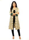The Beige Pure Kantha Silk Long Jacket