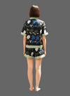 Black Printed Shirt & Shorts Set