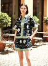 Black Printed Shirt & Shorts Set