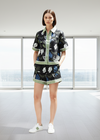 Black Printed Shirt & Shorts Set