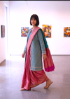 The Blue Pure Kantha Silk Long Jacket