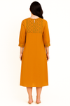 Mustard Cotton Dress with Yoke