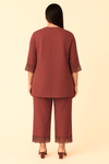 Reddish Co-ord Set with Lace
