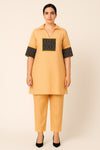 Coral Peach Handloom Cotton Co-ord Set