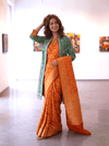 The Green Pure Kantha Silk Long Jacket
