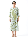 Green Polka Dot Dress with Hand Work