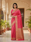 WATERMELON RED BANARASI SILK SAREE