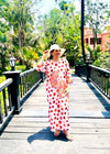 Pink Polka Dot Dress with Hand Work
