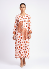 Pink Polka Dot Dress with Hand Work