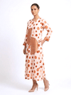 Pink Polka Dot Dress with Hand Work